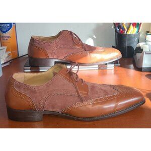 Bolano Stefano Men's Shoes Sz.13 Rust Leather & Suede Dress Wingtips